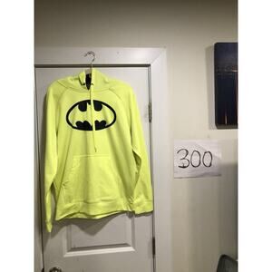 Batman Neon Yellow Hoodie Pullover Long Sleeve Mens M DC Comics | SKU 304
